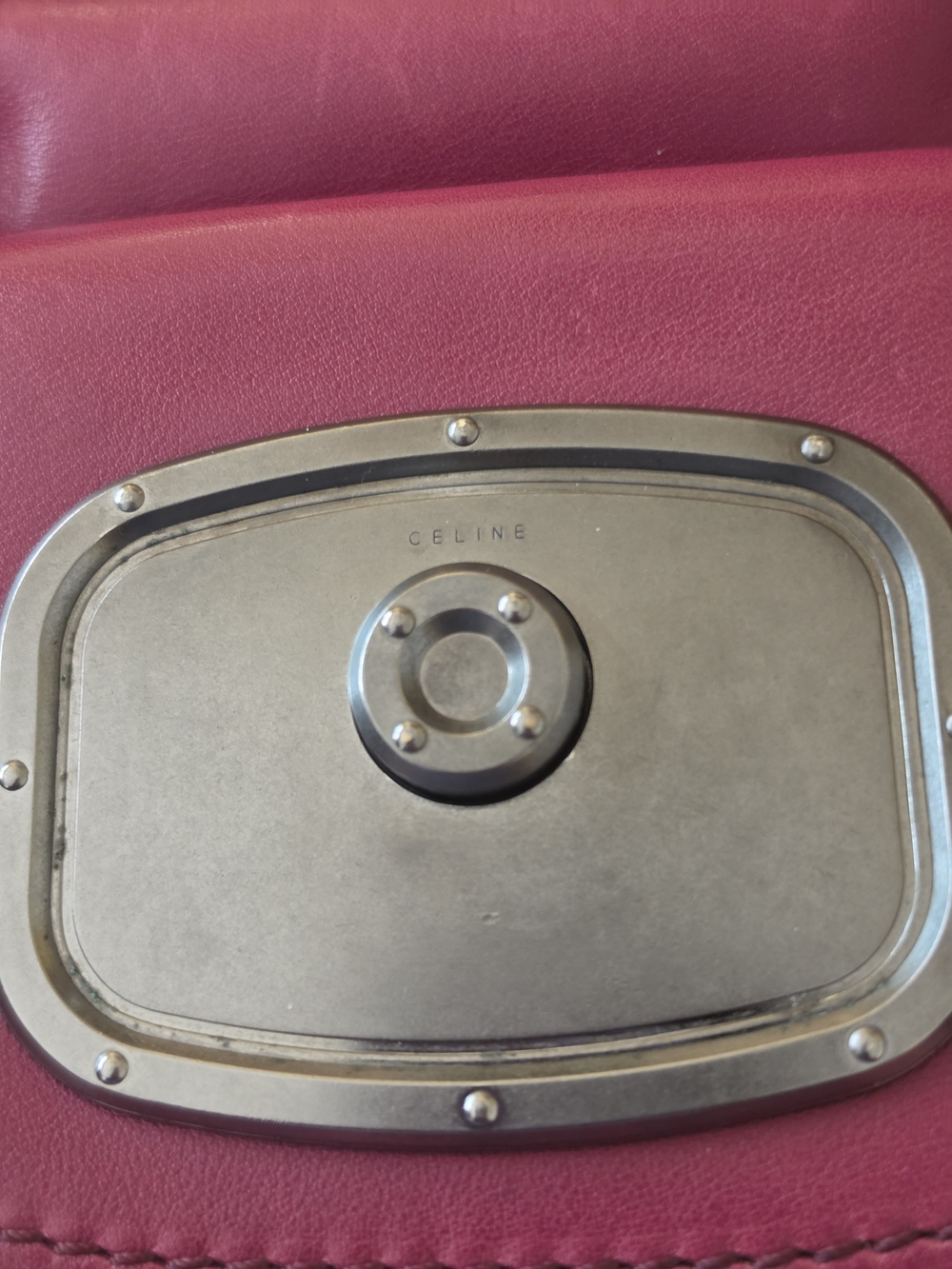 ✨️Vintage CELINE Burgundy Leather Boogie-Style Satchel ✨ NWOT - Picture 6 of 10